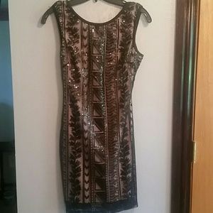 ALLOY Black Sequin Low Back Dress